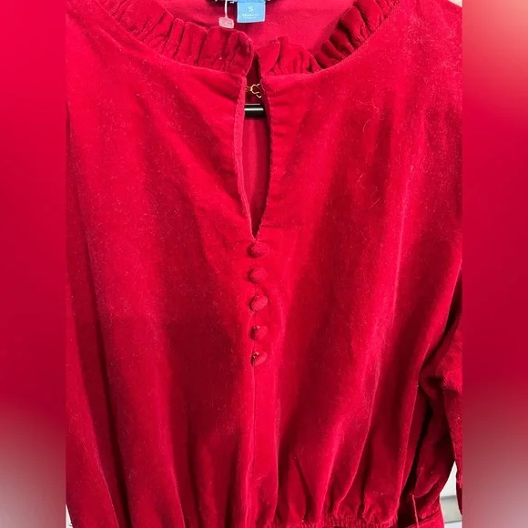 Draper James RSVP Red Corduroy Dress Size Small - Picture 8 of 10
